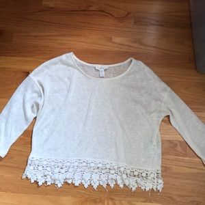 See Through Off White Top